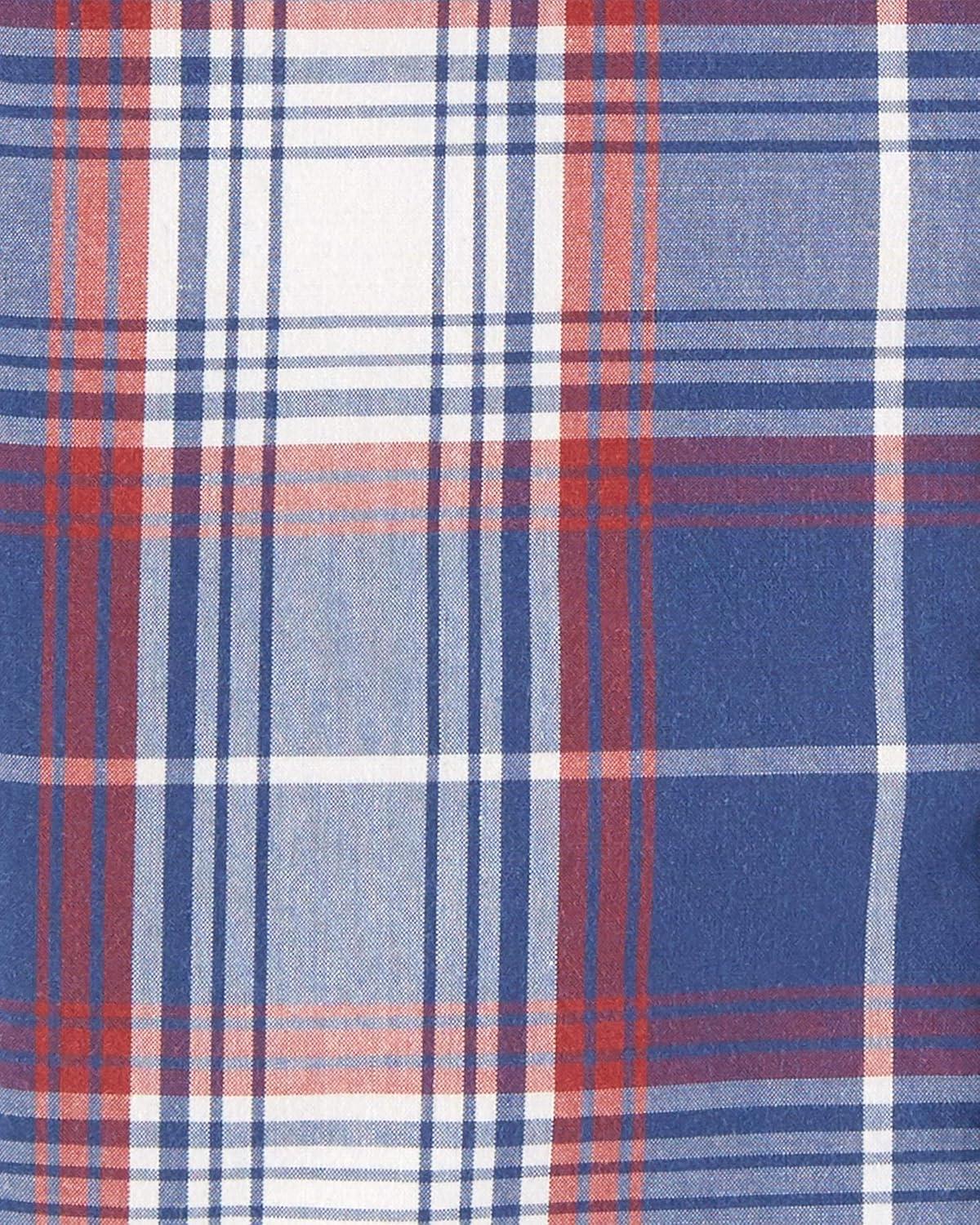 imageOSHKOSH BGOSH Boys Long Sleeve Woven Buttonfront ShirtBlueRed Plaid