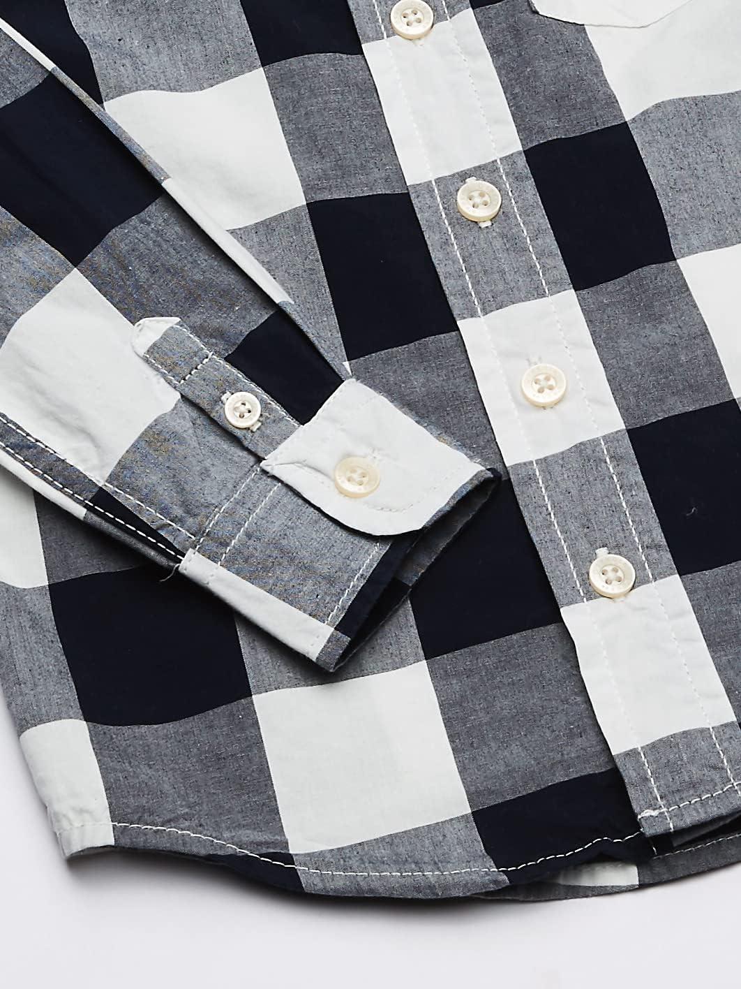imageOSHKOSH BGOSH Boys Long Sleeve Woven Buttonfront ShirtNavy Plaid