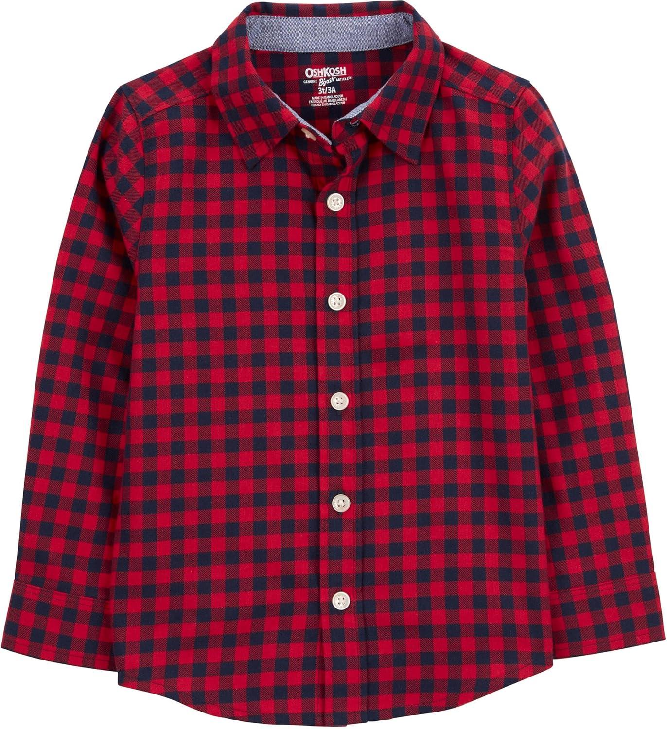imageOSHKOSH BGOSH Boys Long Sleeve Woven Buttonfront ShirtRed