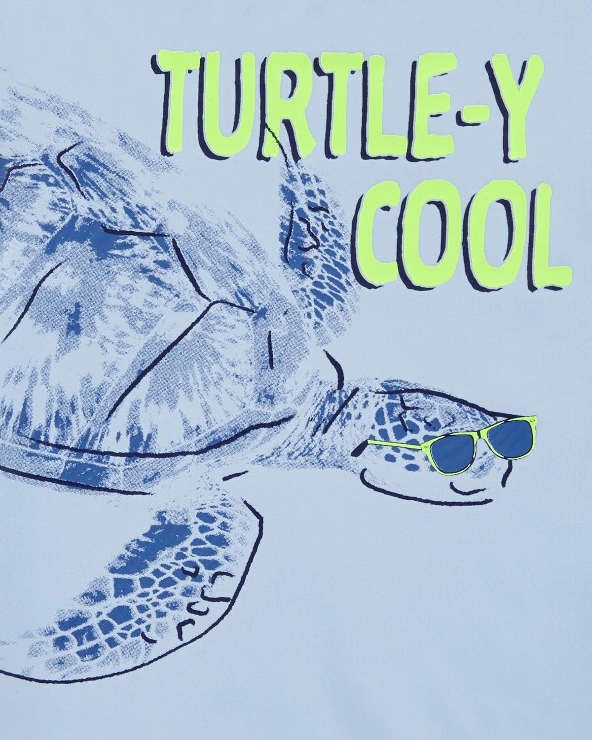 imageOSHKOSH BGOSH Boys RashguardBreck Blue Turtle