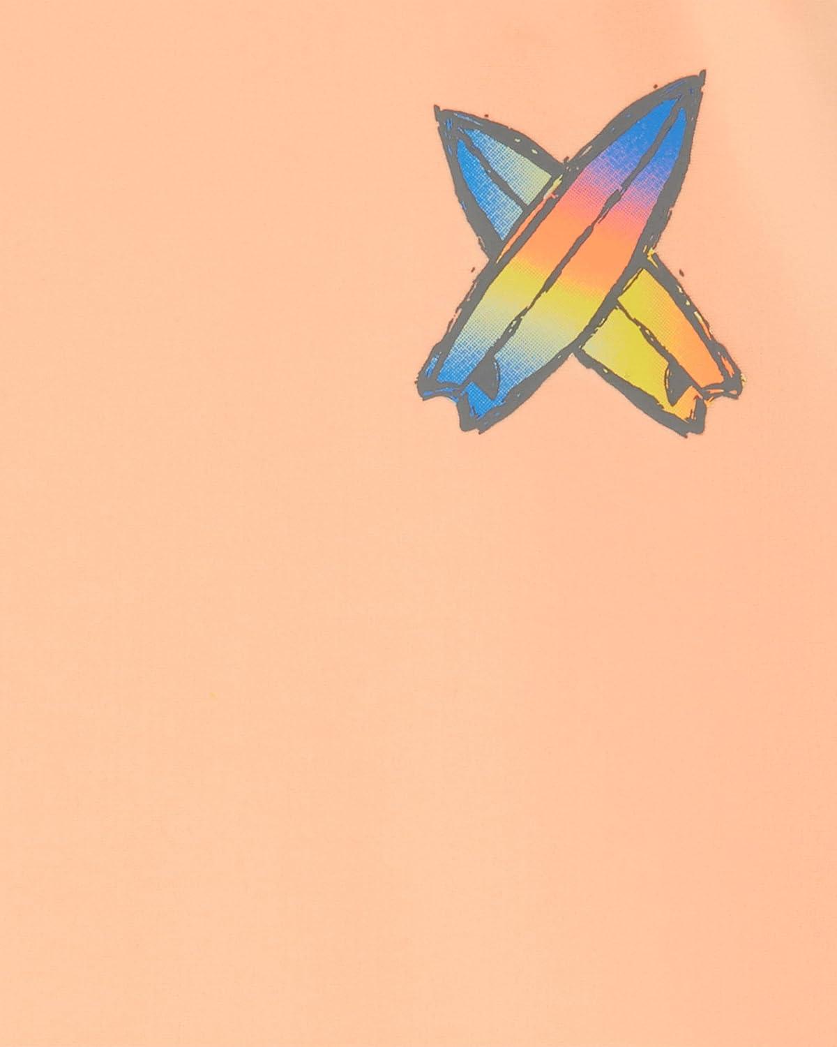 imageOSHKOSH BGOSH Boys RashguardPeach Grey Raglan