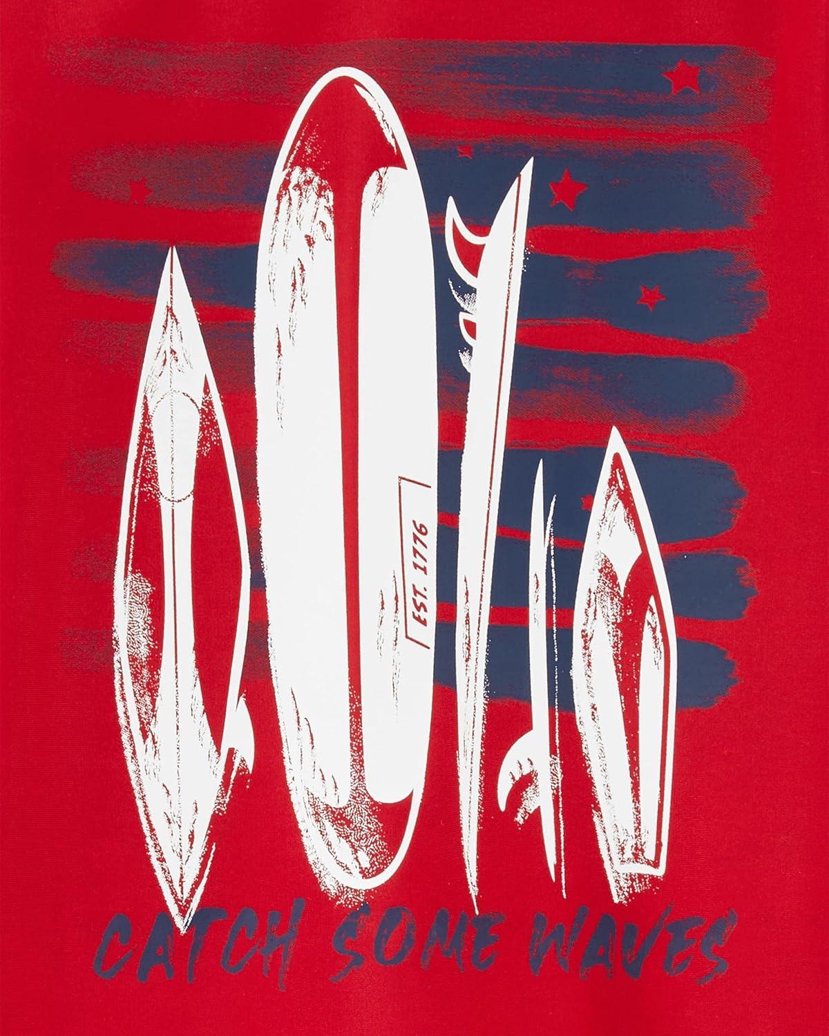 imageOSHKOSH BGOSH Boys RashguardSurfboard Red