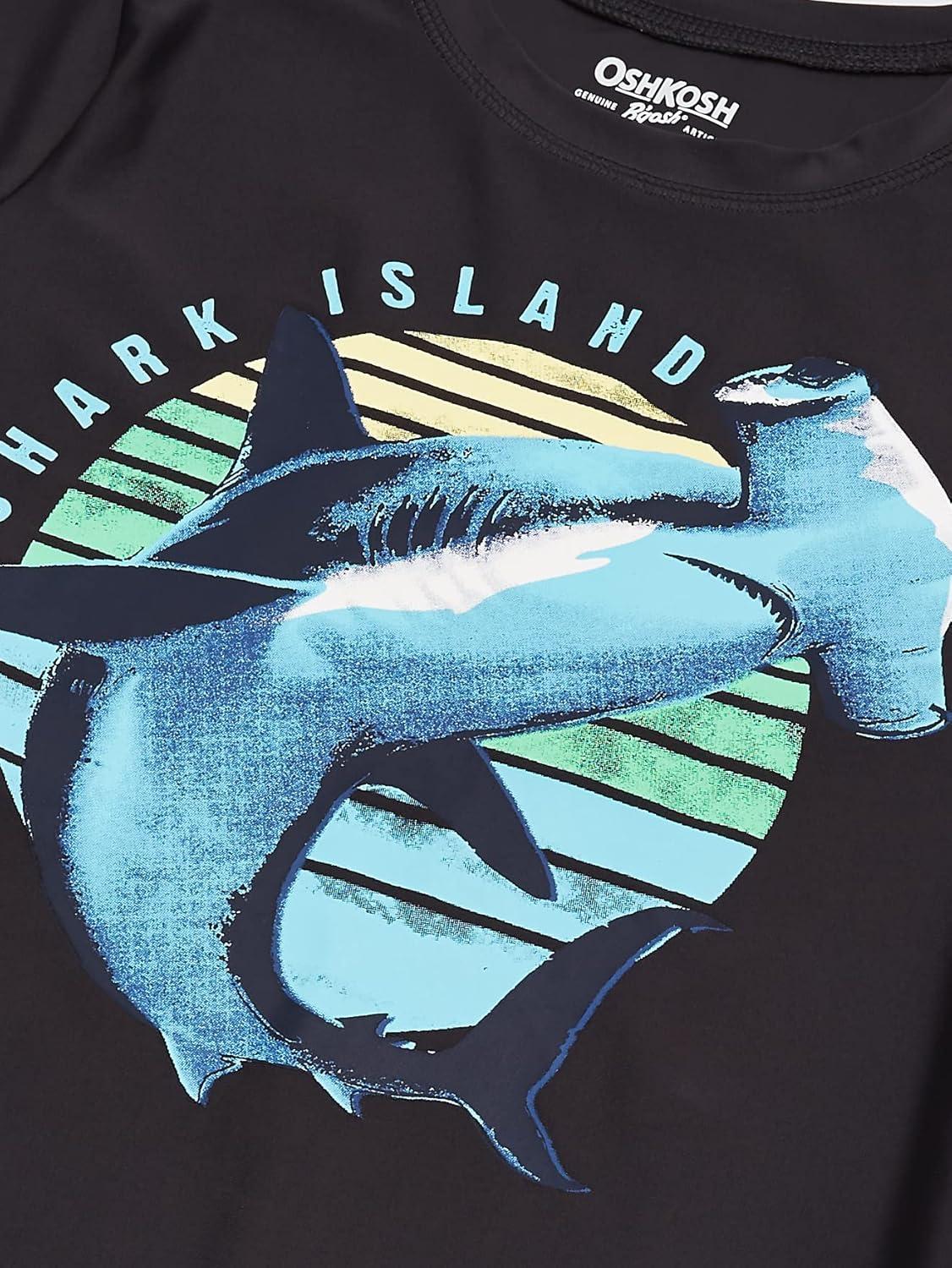 imageOSHKOSH BGOSH Boys RashguardWharf Grey Sharks