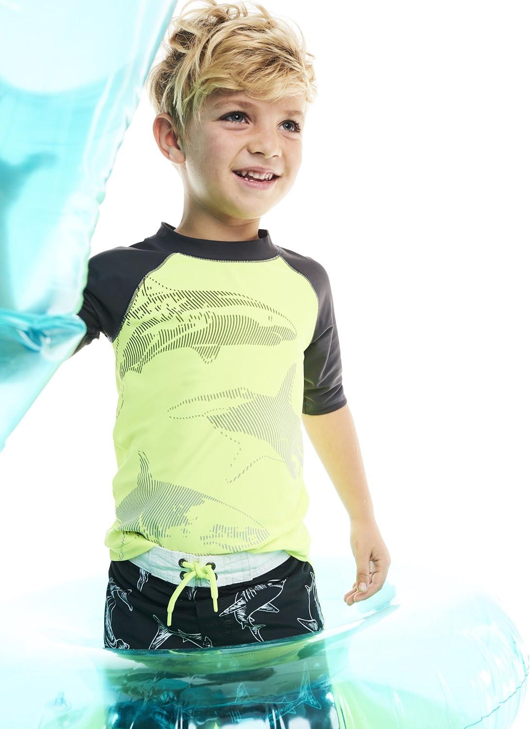 imageOSHKOSH BGOSH Boys RashguardYellow Sharks