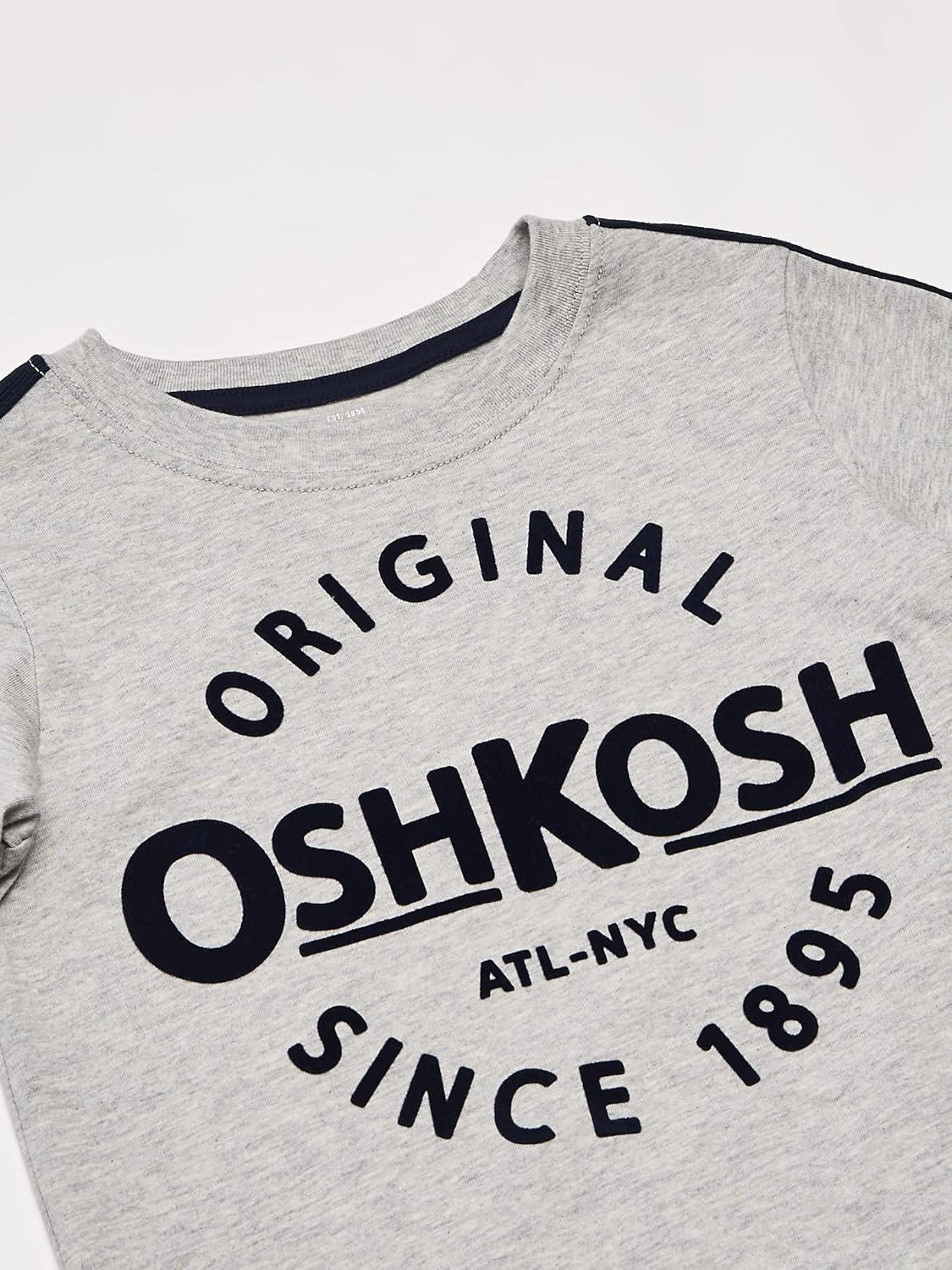 imageOSHKOSH BGOSH Boys Short Sleeve Logo TeeGrey HeatherNavy
