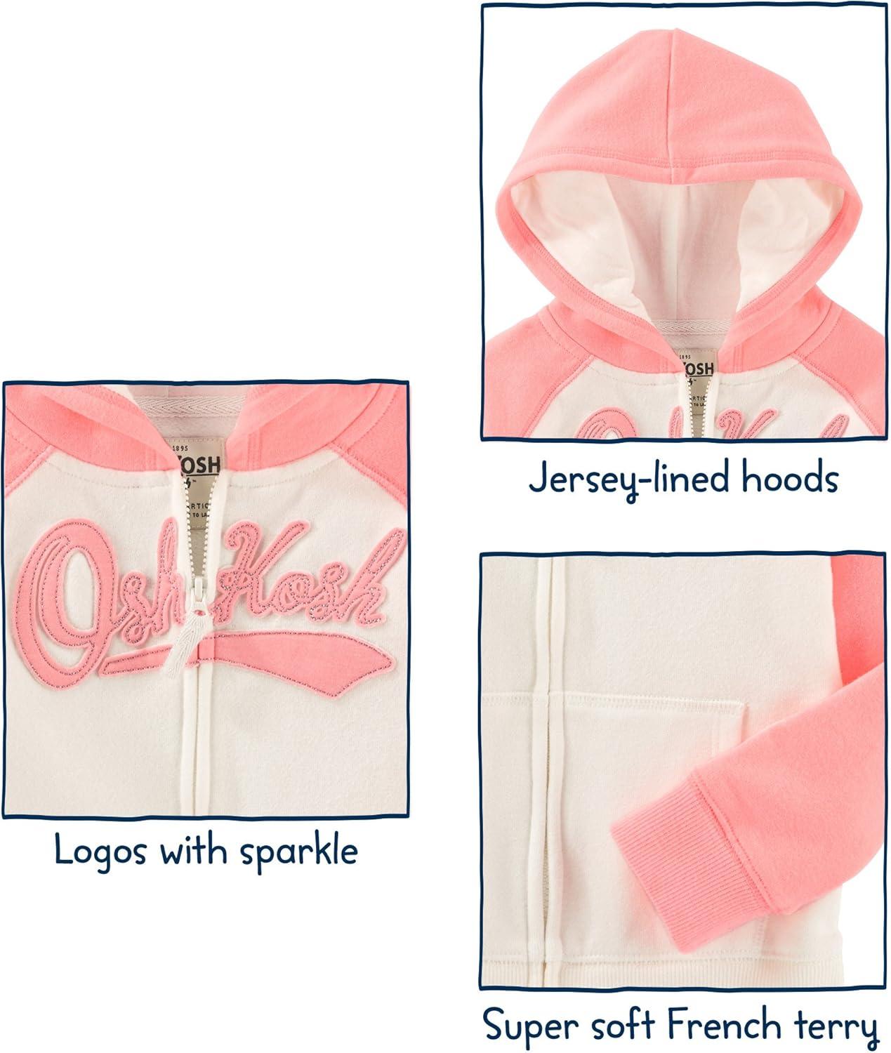 imageOSHKOSH BGOSH Girls Logo HoodieGreyIvory