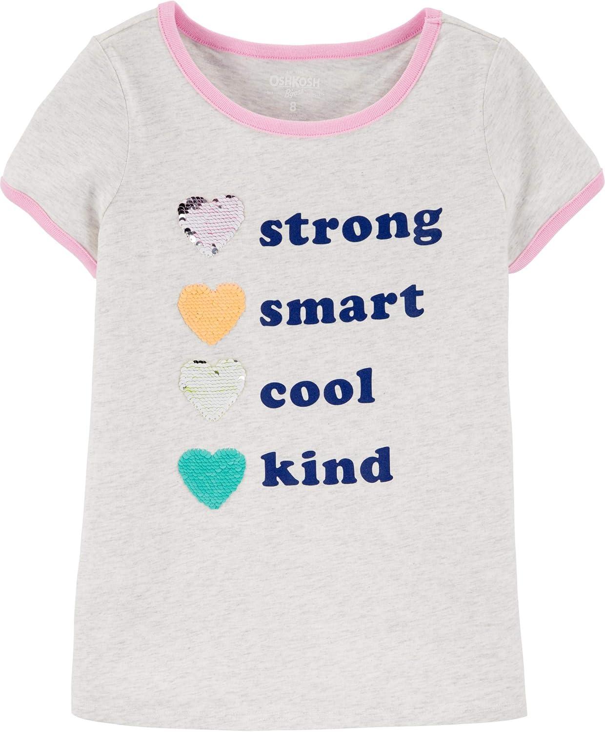 imageOSHKOSH BGOSH Girls Sequin TeeHeather Grey Pink