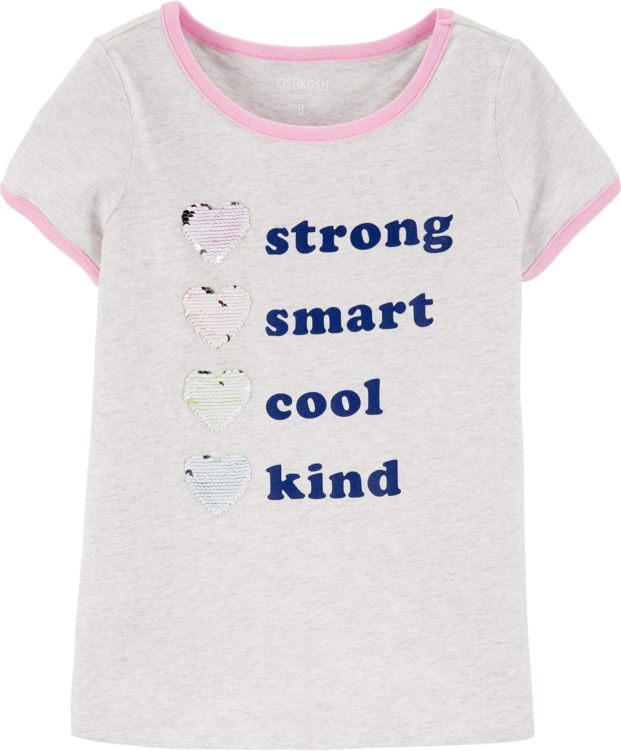 imageOSHKOSH BGOSH Girls Sequin TeeHeather Grey Pink
