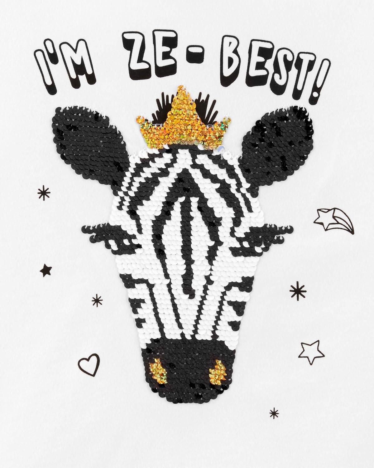 imageOSHKOSH BGOSH Girls Sequin TeeIvory Zebra