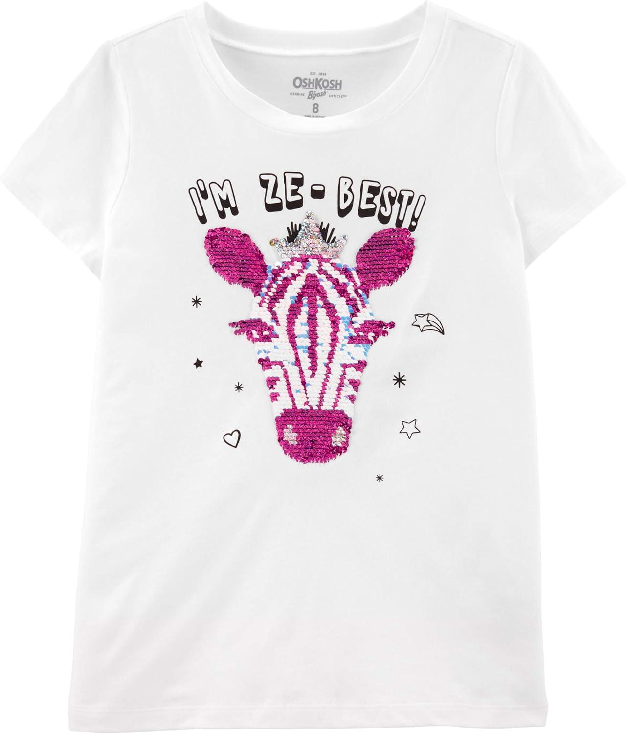imageOSHKOSH BGOSH Girls Sequin TeeIvory Zebra