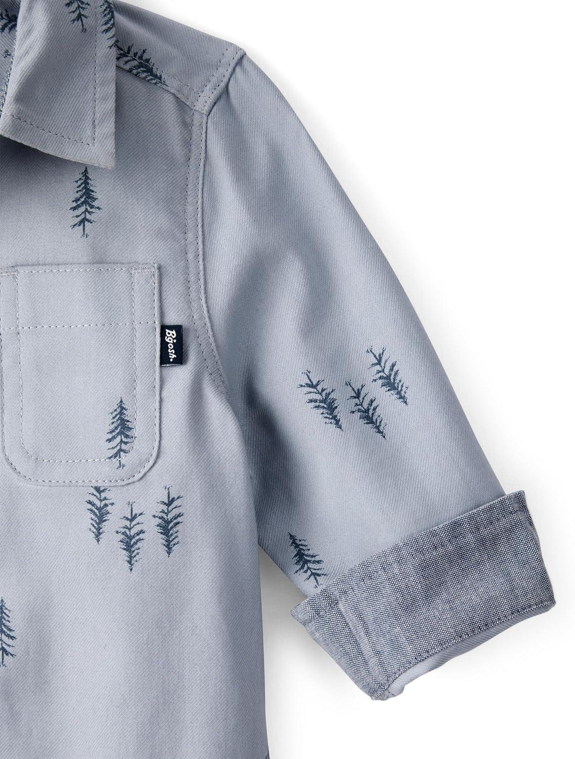imageOSHKOSH BGOSH babyboys Buttonfront BodysuitBlue Trees
