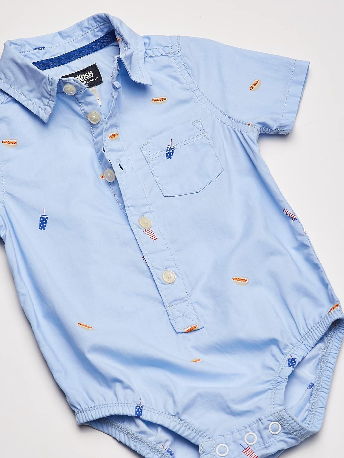 imageOSHKOSH BGOSH babyboys Buttonfront BodysuitFood Print