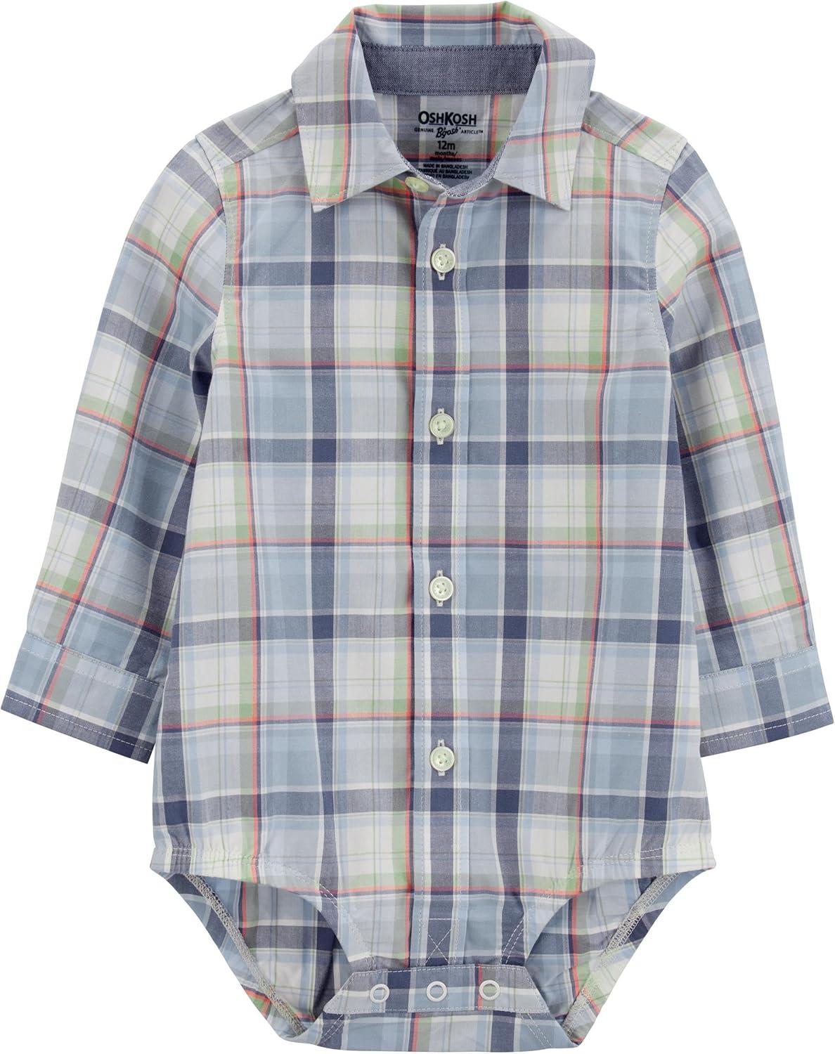 imageOSHKOSH BGOSH babyboys Buttonfront BodysuitMulti Plaid