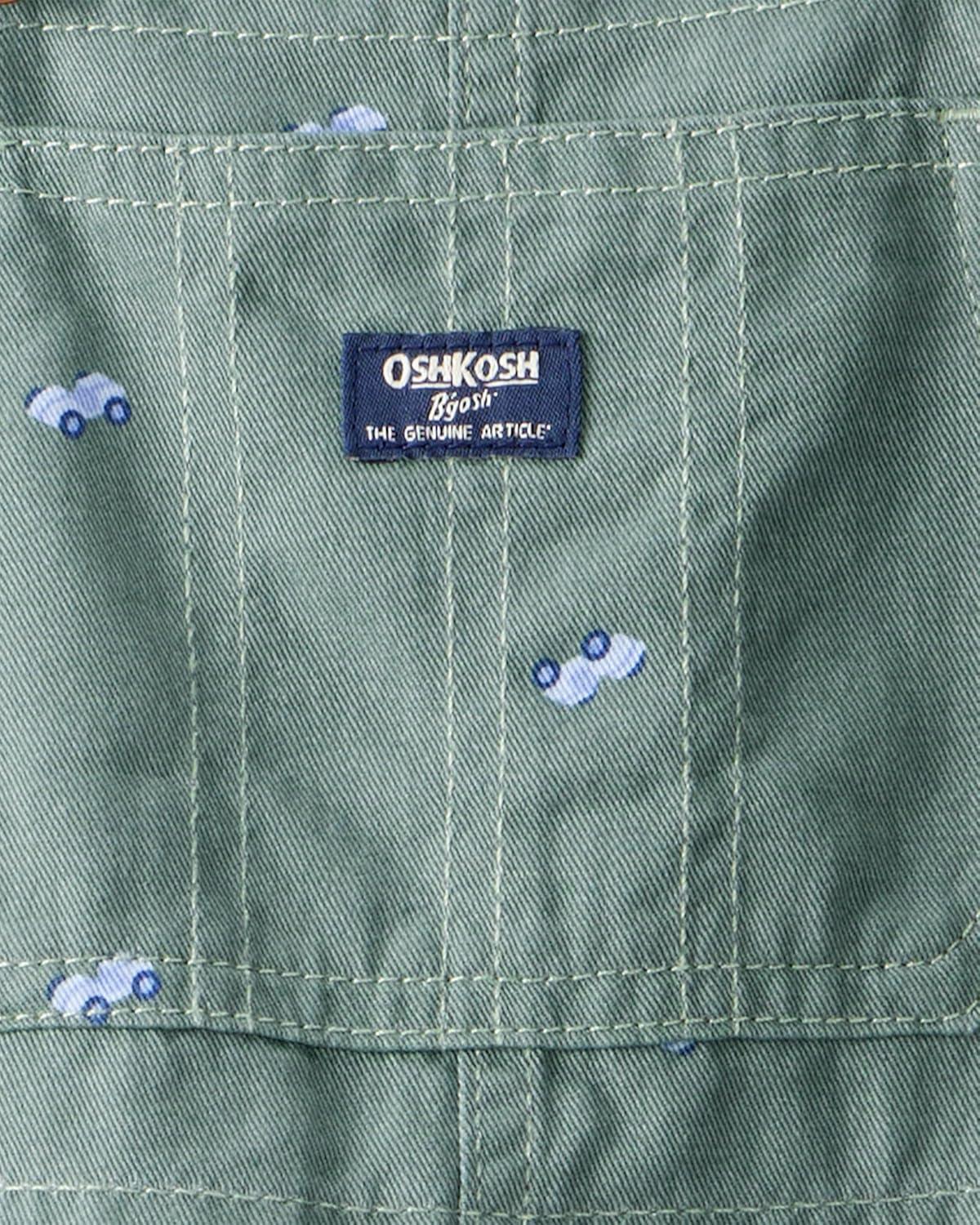 imageOSHKOSH BGOSH babyboys Worlds Best OverallsGreen Race Car Print