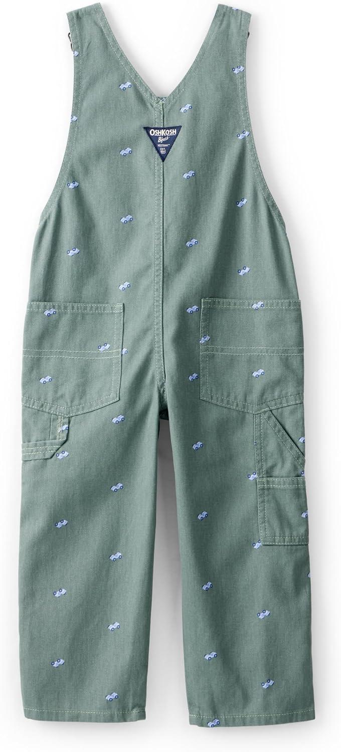 imageOSHKOSH BGOSH babyboys Worlds Best OverallsGreen Race Car Print