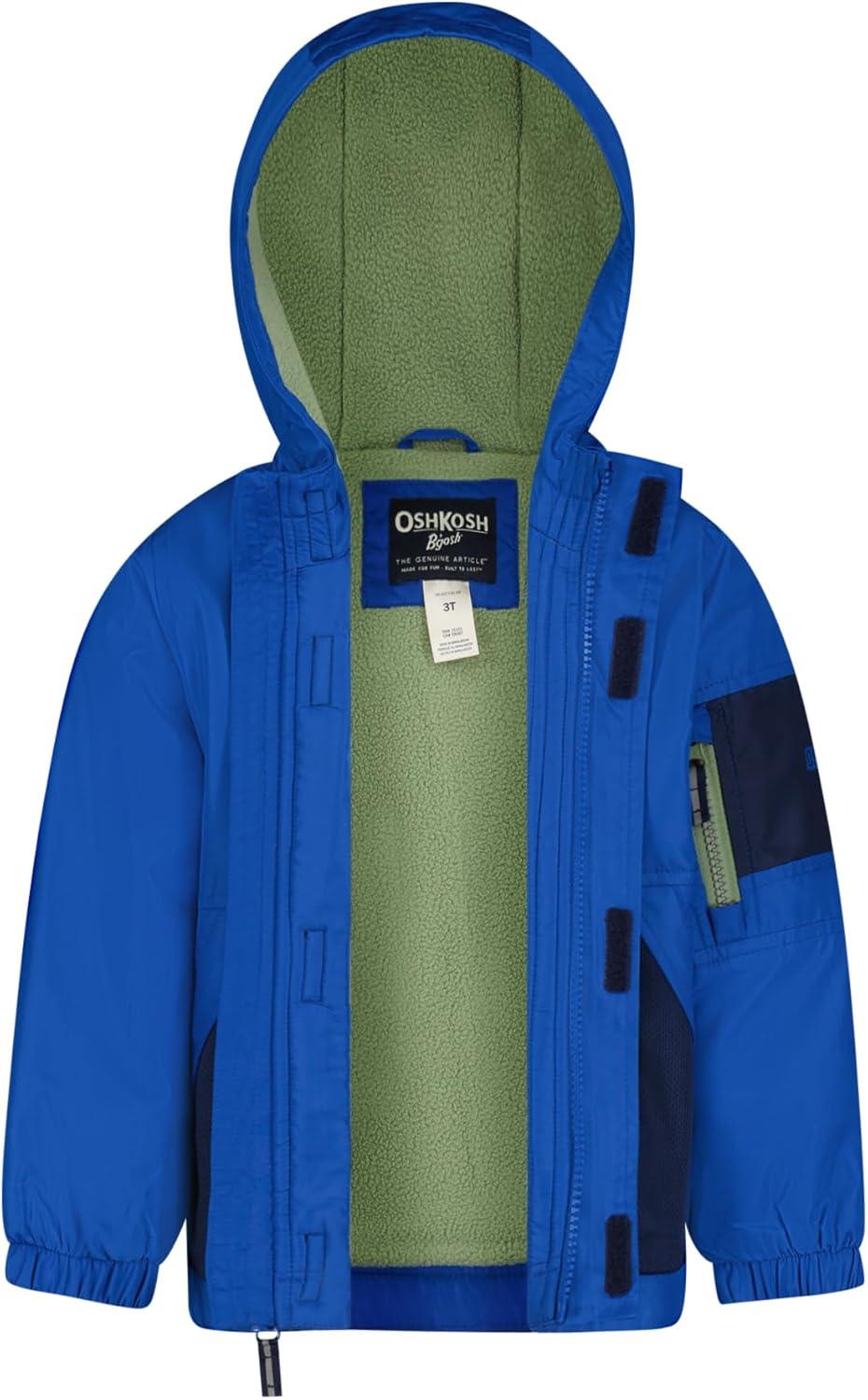 imageOSHKOSH BGOSH boys Midweight Jersey Lined Hooded Jacket With Zipper PocketBlue