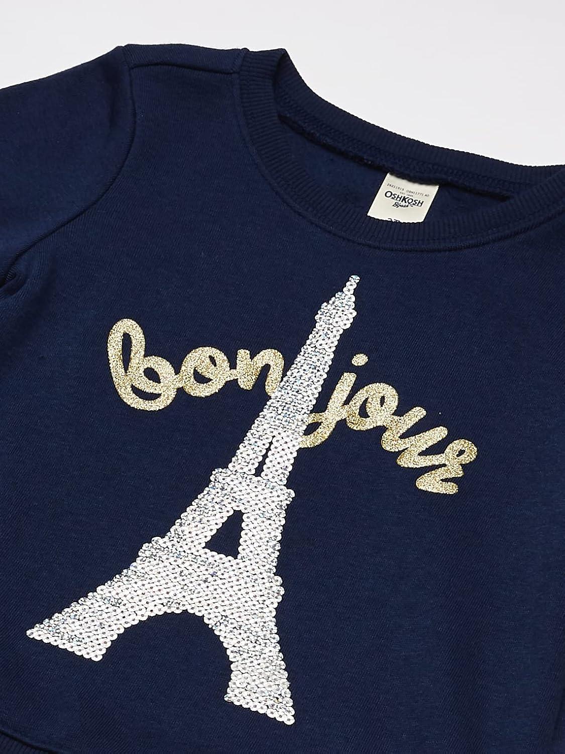 imageOSHKOSH BGOSH girls Flip Sequin PulloverBonjour Glitter