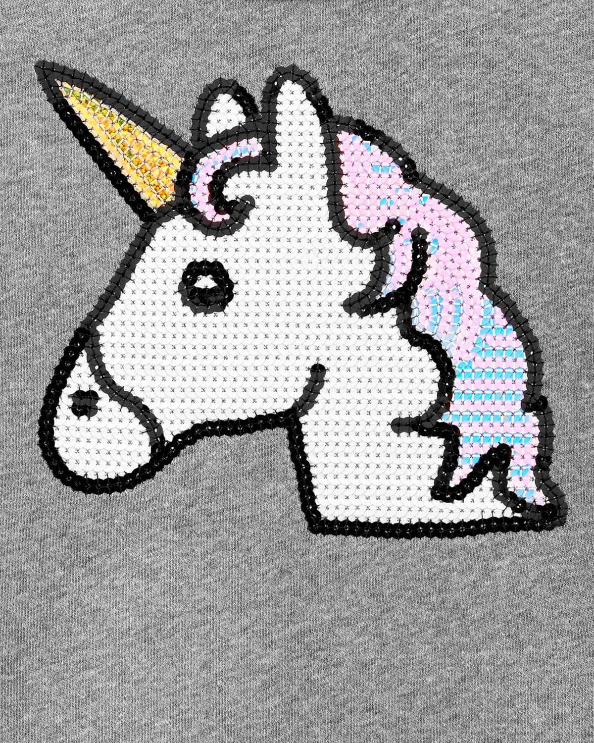 imageOSHKOSH BGOSH girls Flip Sequin PulloverMedium Heather Grey