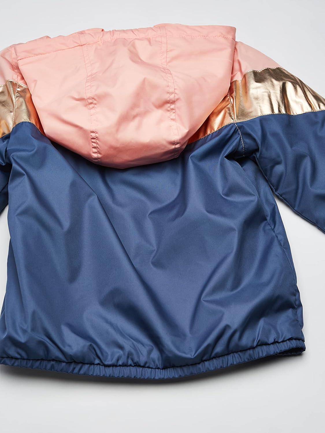 imageOSHKOSH BGOSH girls Midweight Hooded Fashion Jacket Coat With Fleece LiningBlue Pink Metallic