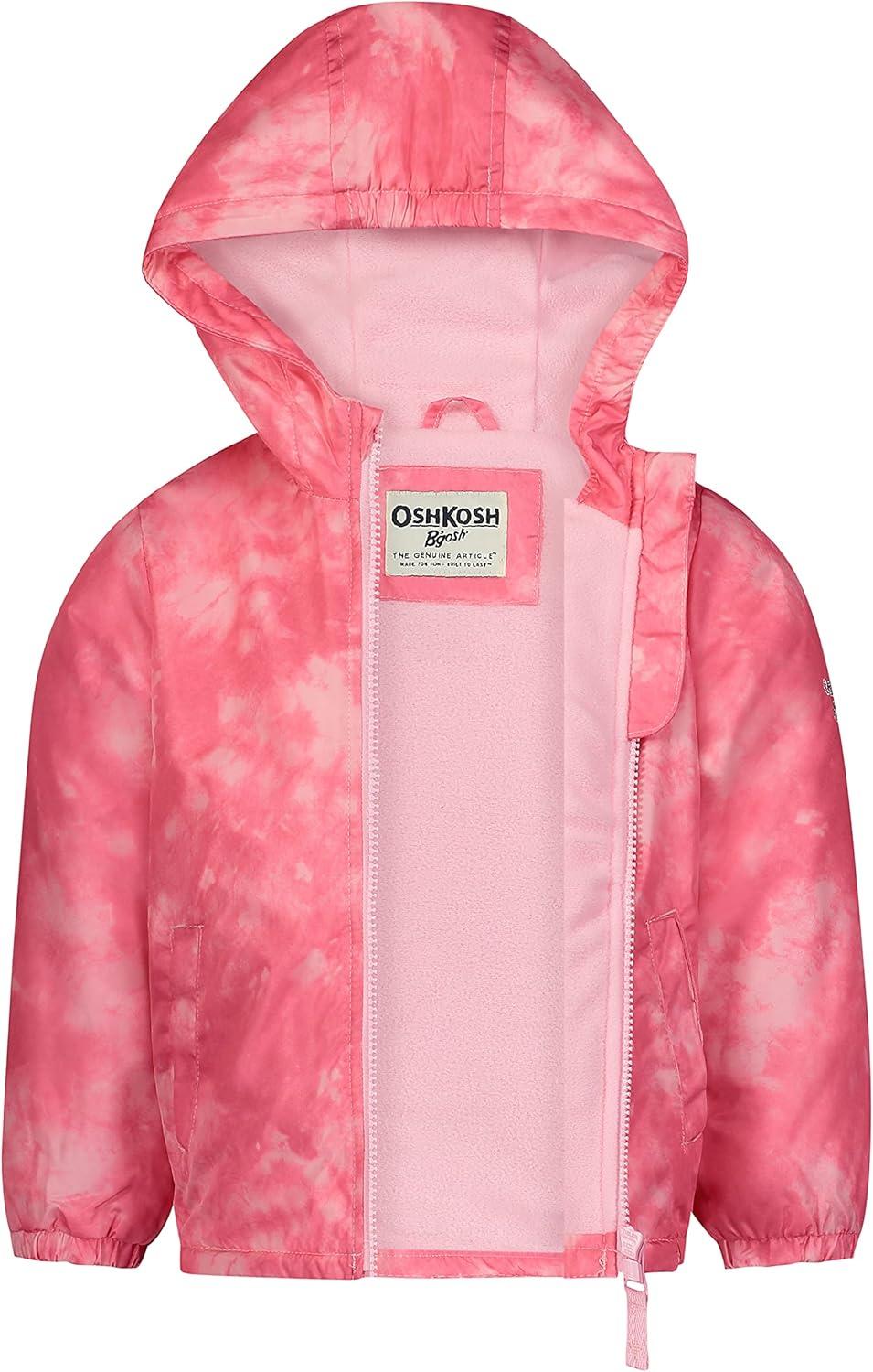 imageOSHKOSH BGOSH girls Midweight Hooded Fashion Jacket Coat With Fleece LiningFuchsia Tie Dye