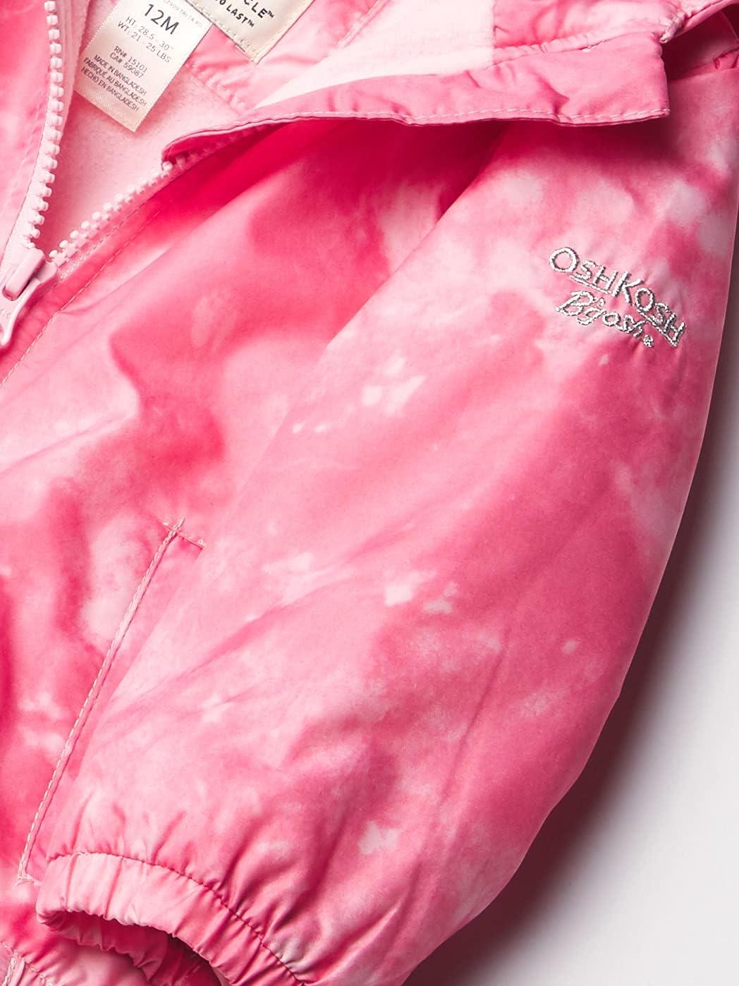 imageOSHKOSH BGOSH girls Midweight Hooded Fashion Jacket Coat With Fleece LiningFuchsia Tie Dye