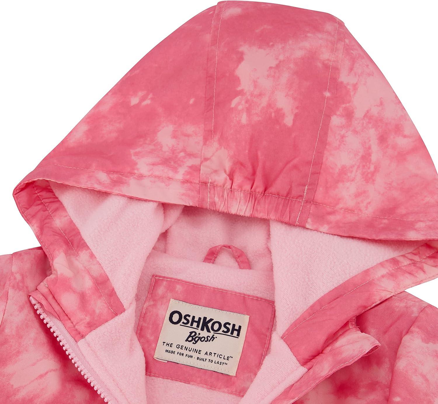 imageOSHKOSH BGOSH girls Midweight Hooded Fashion Jacket Coat With Fleece LiningFuchsia Tie Dye