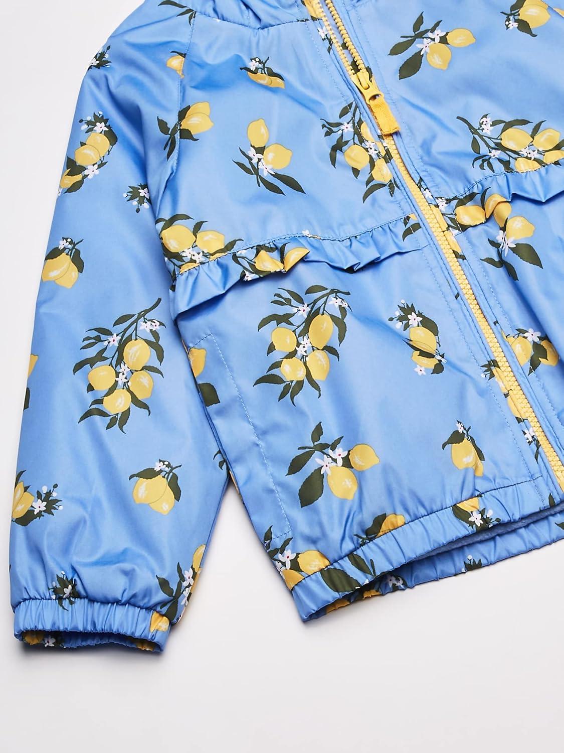 imageOSHKOSH BGOSH girls Midweight Hooded Fashion Jacket Coat With Fleece LiningPeriwinkle Blue Lemons