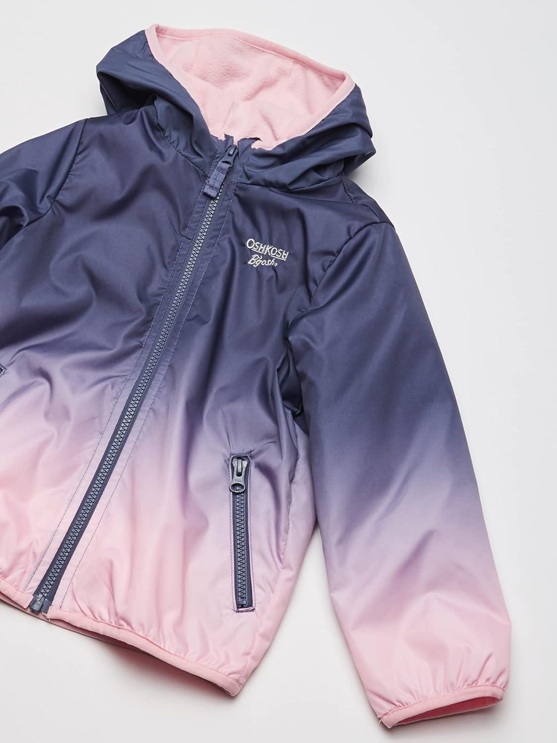 imageOSHKOSH BGOSH girls Midweight Hooded Fashion Jacket Coat With Fleece LiningPink Blue Ombre