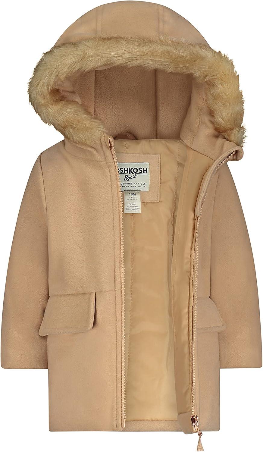 imageOsh Kosh Girls Toddler Sweet Faux Wool Jacket Dress CoatCamel