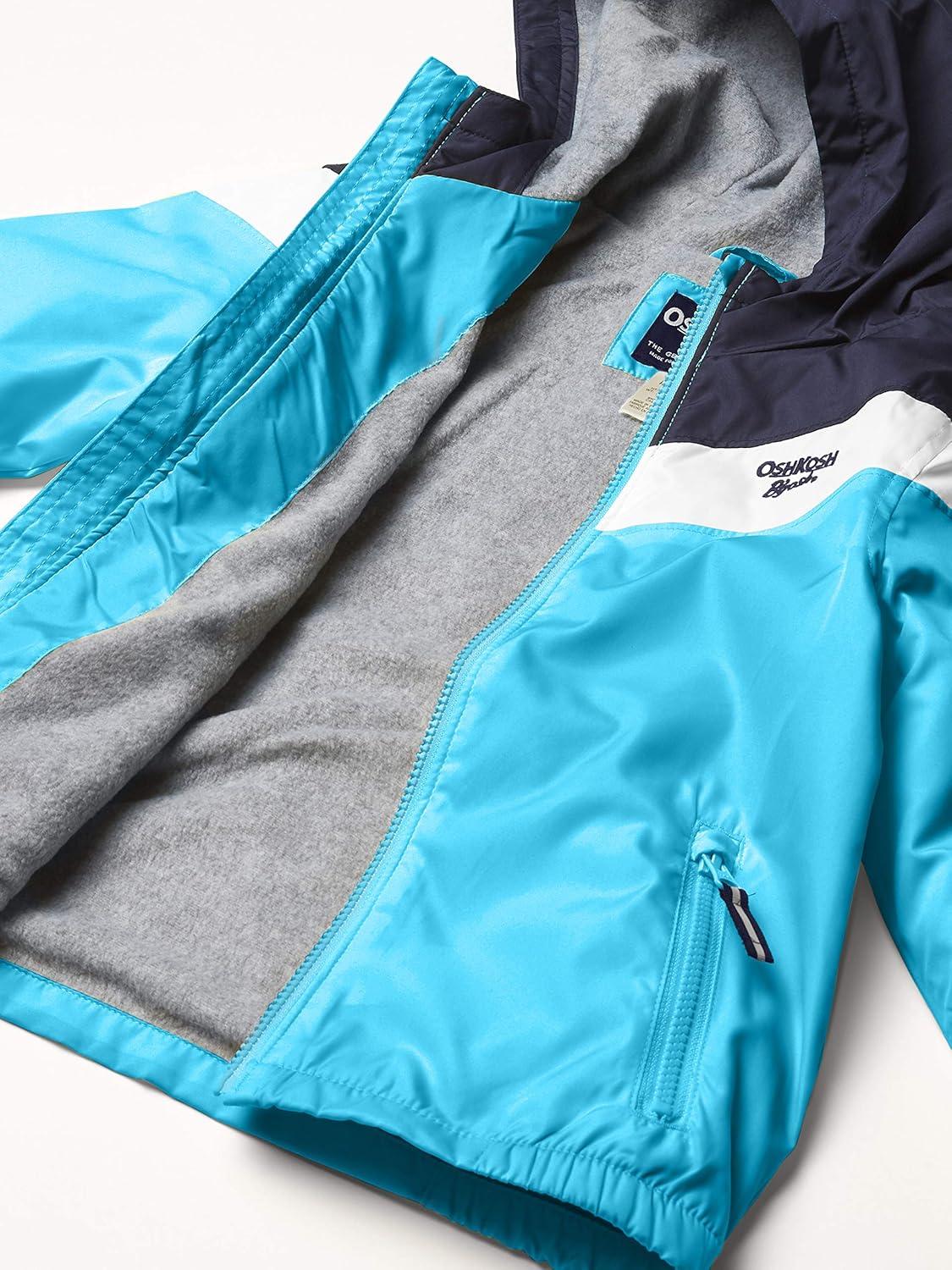 imageOsh Kosh boys Midweight Fleece Lined Windbreaker JacketTransitional JacketBlue White Stripe