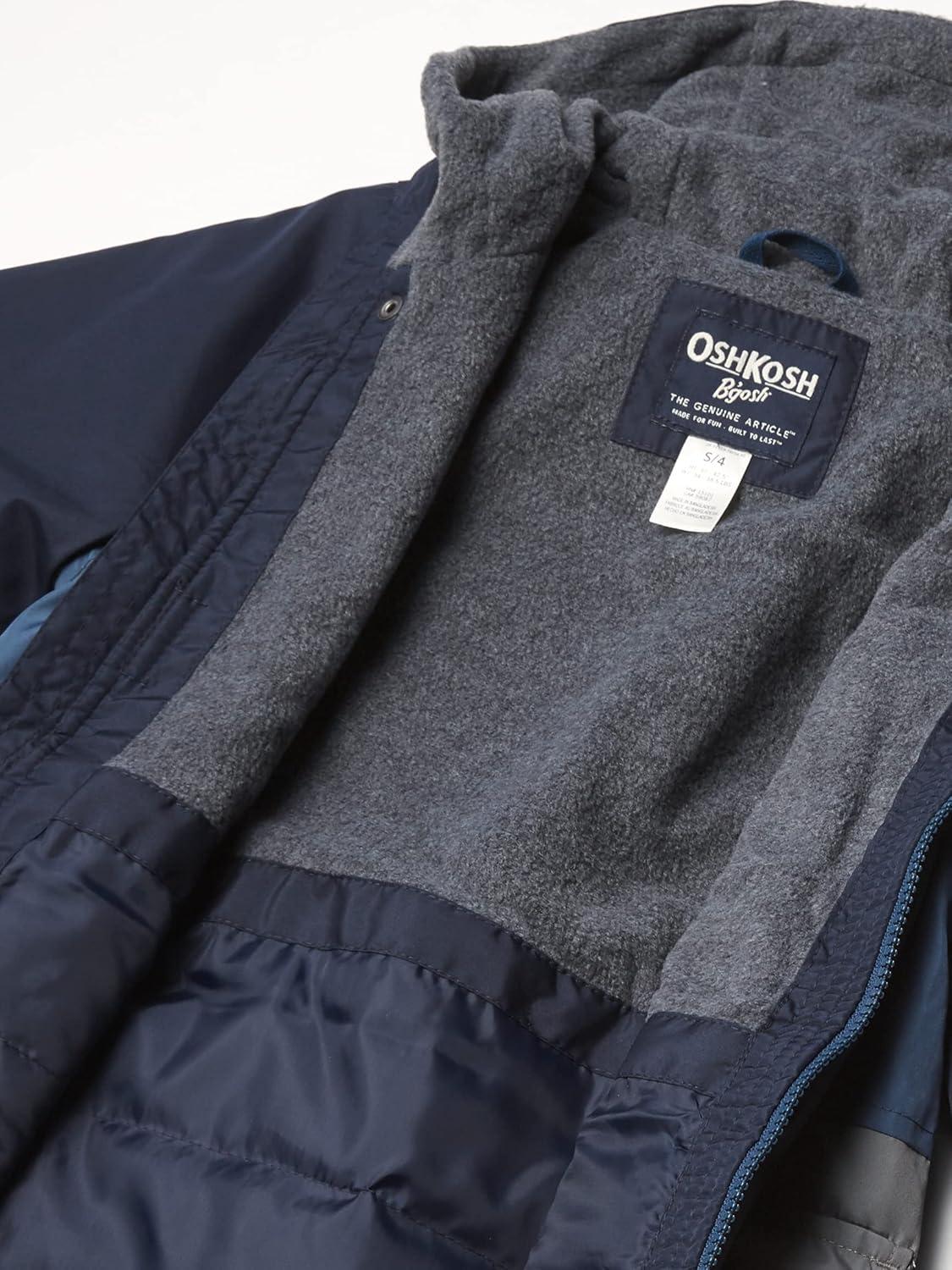 imageOsh Kosh boys Midweight Fleece Lined Windbreaker JacketTransitional JacketDeep Navy Blue Grey