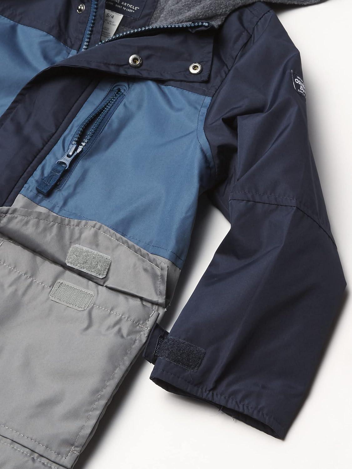 imageOsh Kosh boys Midweight Fleece Lined Windbreaker JacketTransitional JacketDeep Navy Blue Grey