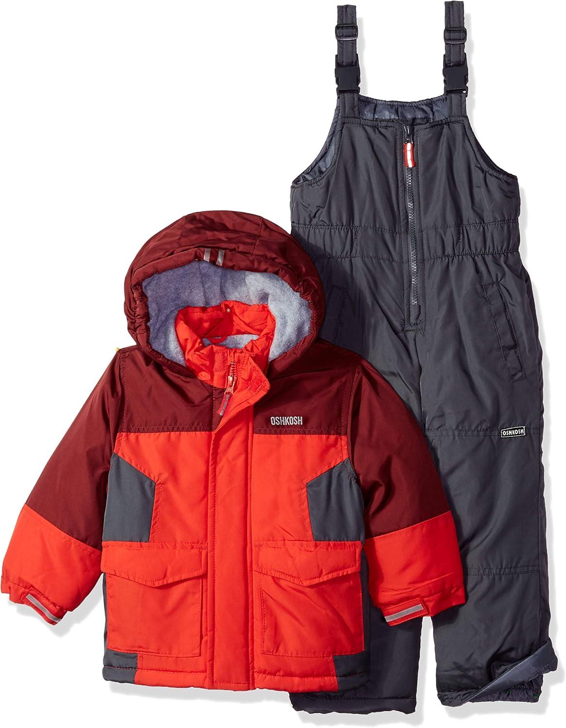 imageOshKosh BGosh Boys Ski Jacket and Snowbib Snowsuit SetMaple LeafSneaker Grey