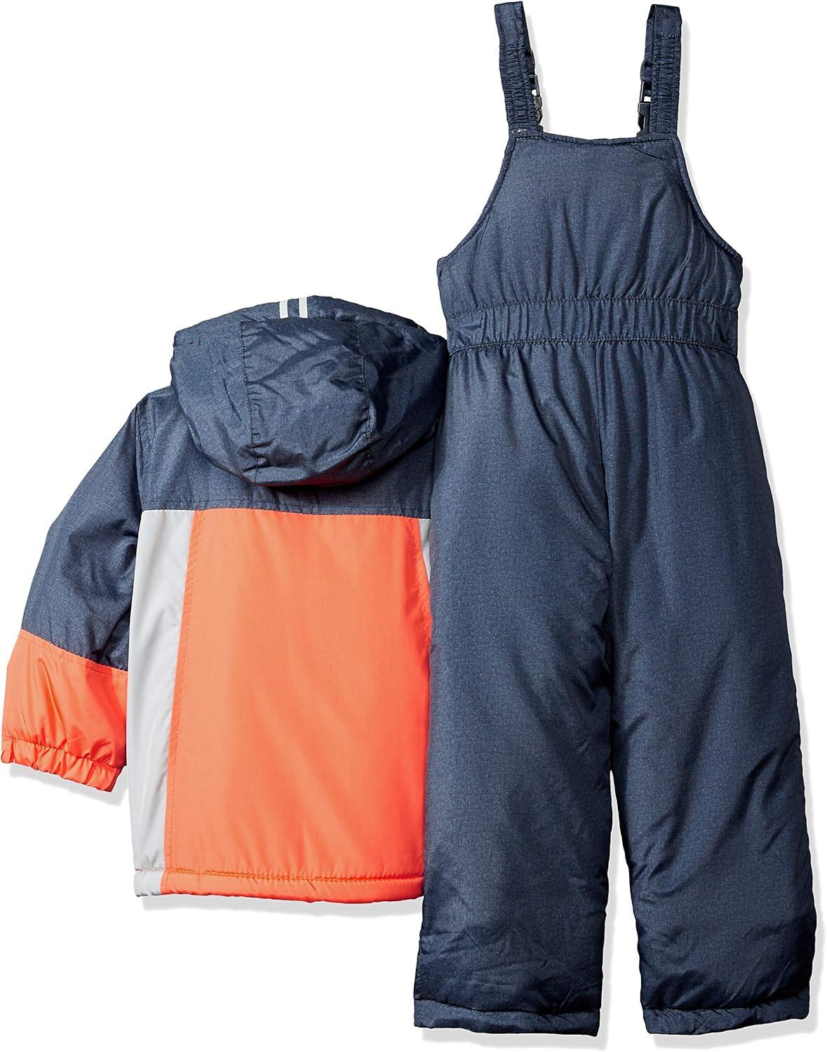 imageOshKosh BGosh Boys Ski Jacket and Snowbib Snowsuit SetTangy OrangeWolf Grey