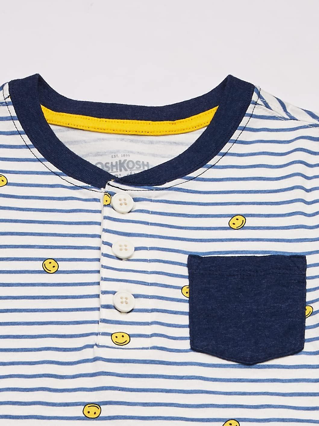 imageOshKosh BGosh Boys Toddler Short Sleeve HenleySmiley Stripe