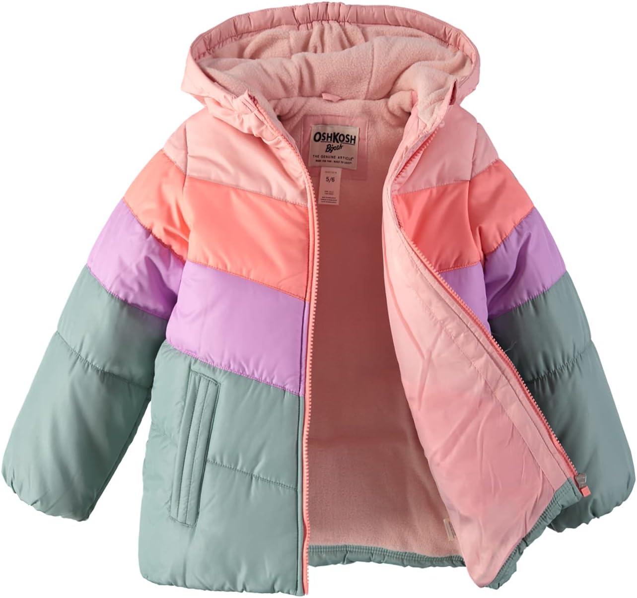 imageOshKosh BGosh Girls Perfect Colorblocked Heavyweight Jacket CoatPastel Multicolor