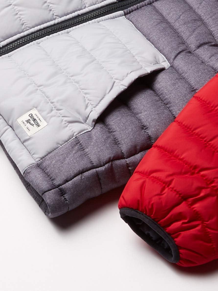 imageOshKosh BGosh boys Heavyweight Winter Jacket With Sherpa LiningRedGrey Color Block