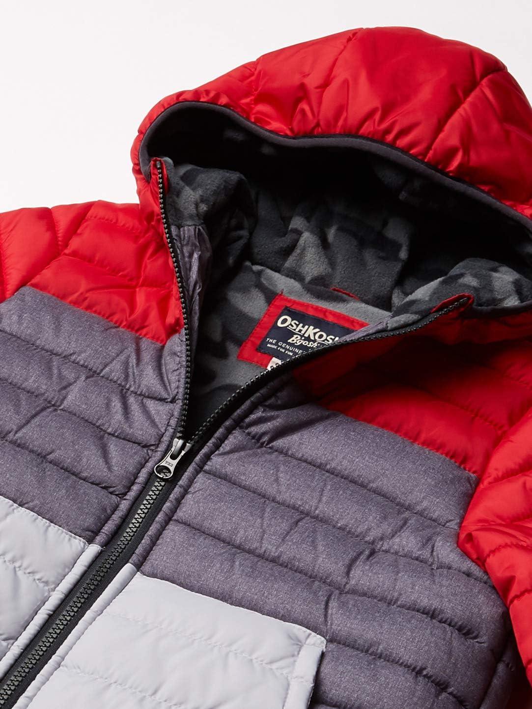 imageOshKosh BGosh boys Heavyweight Winter Jacket With Sherpa LiningRedGrey Color Block