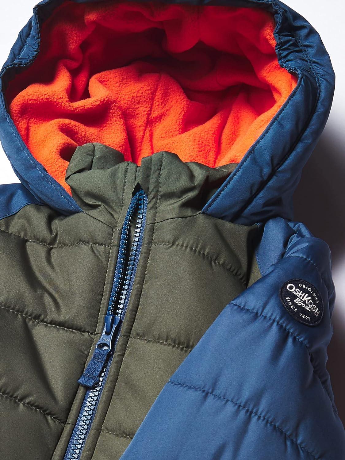 imageOshKosh BGosh boys Heavyweight Winter Jacket With Sherpa LiningThymeBlue Color Block