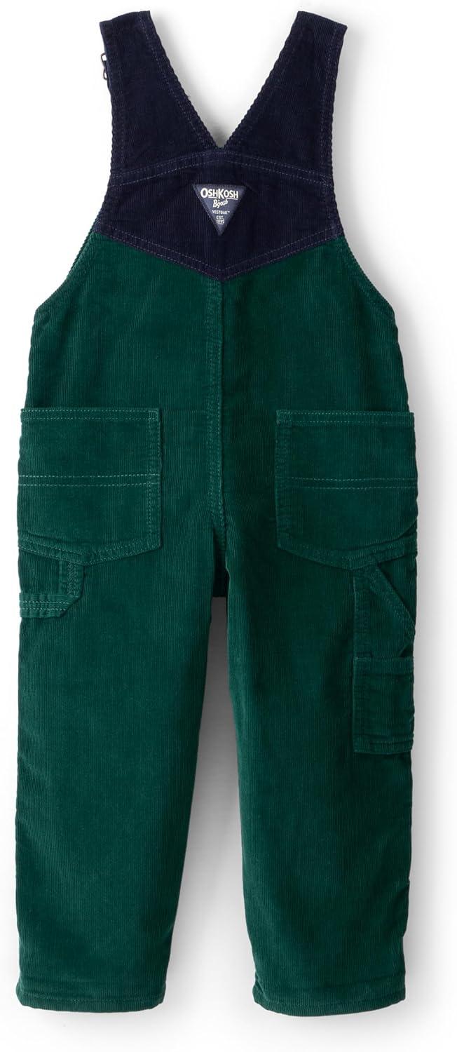 imageOshkosh Boys Worlds Best Overalls Green Corduroy 2T