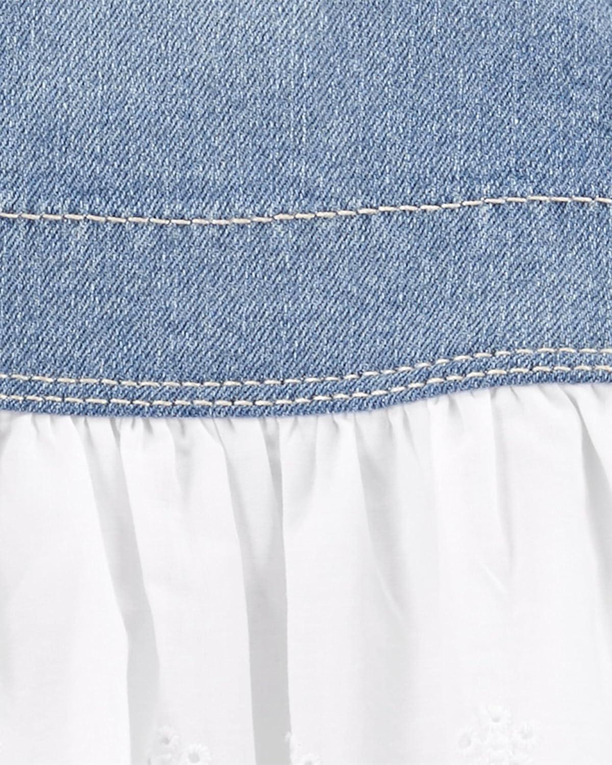 imageOshkosh Girls Worlds Best OverallsDenim White Jumper