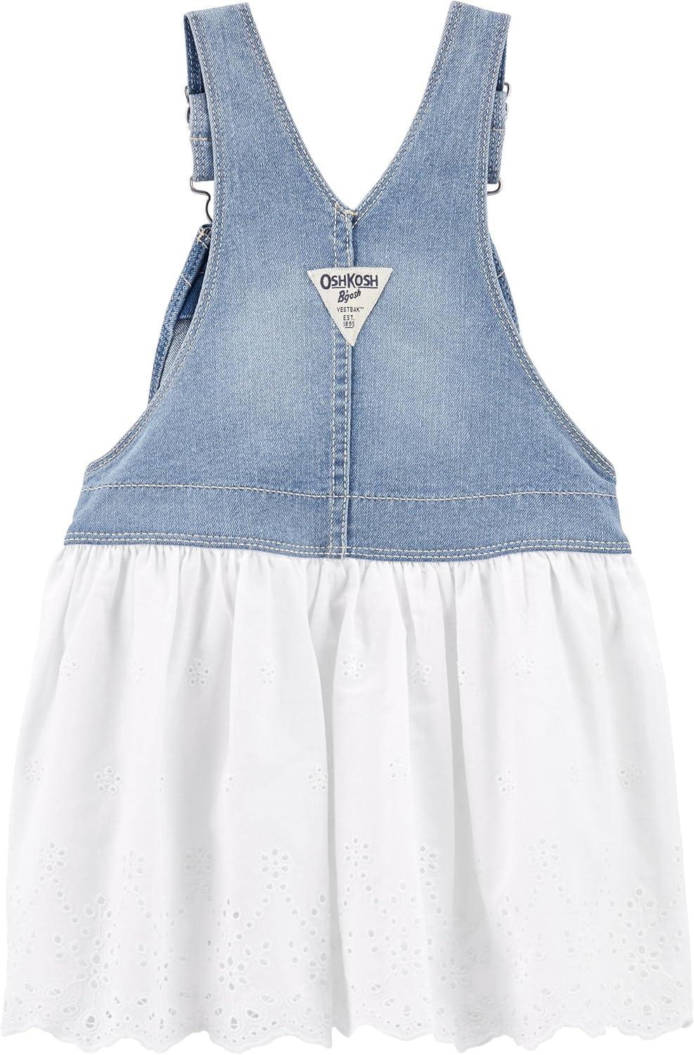 imageOshkosh Girls Worlds Best OverallsDenim White Jumper