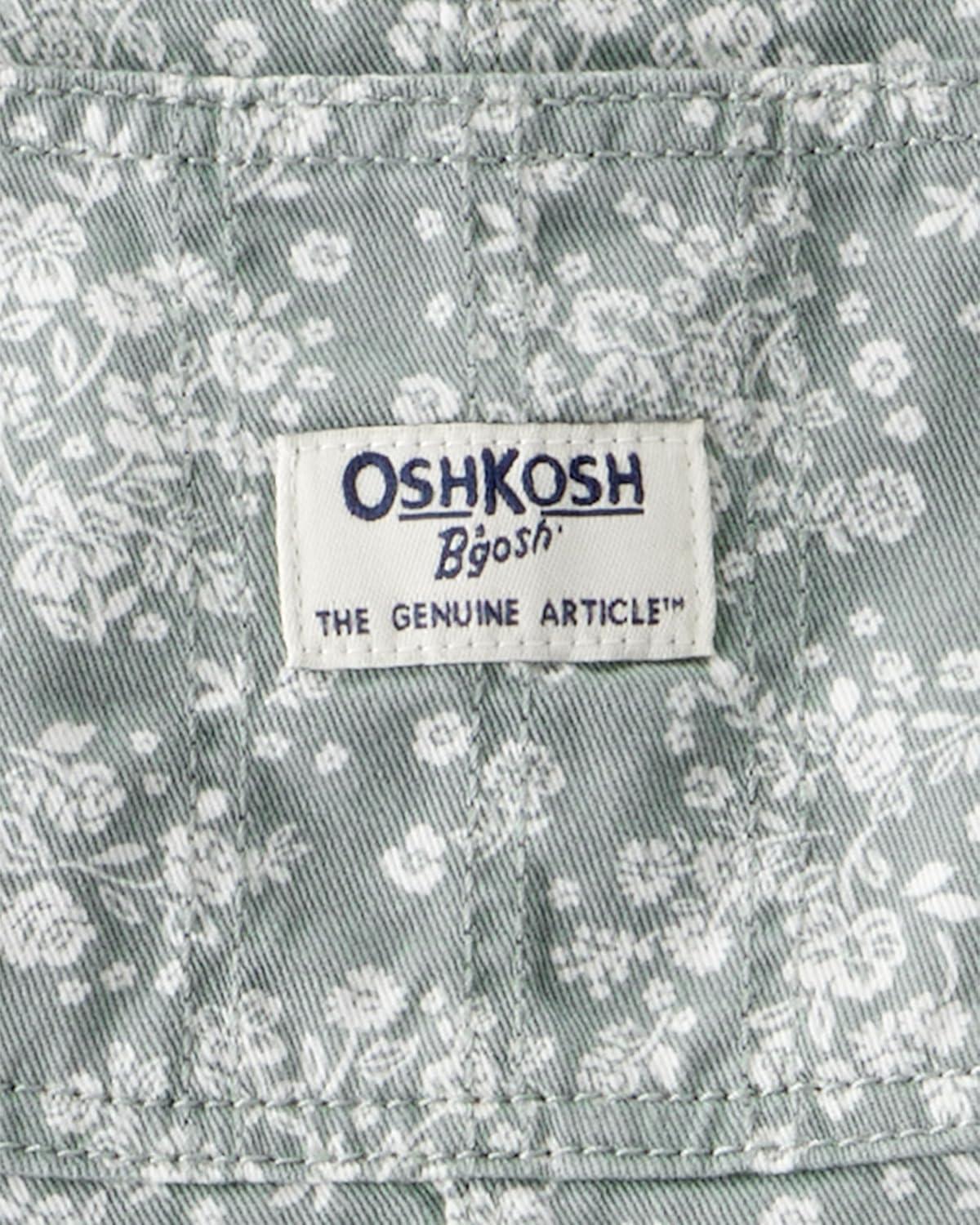 imageOshkosh Girls Worlds Best OverallsGreen Floral Canvas