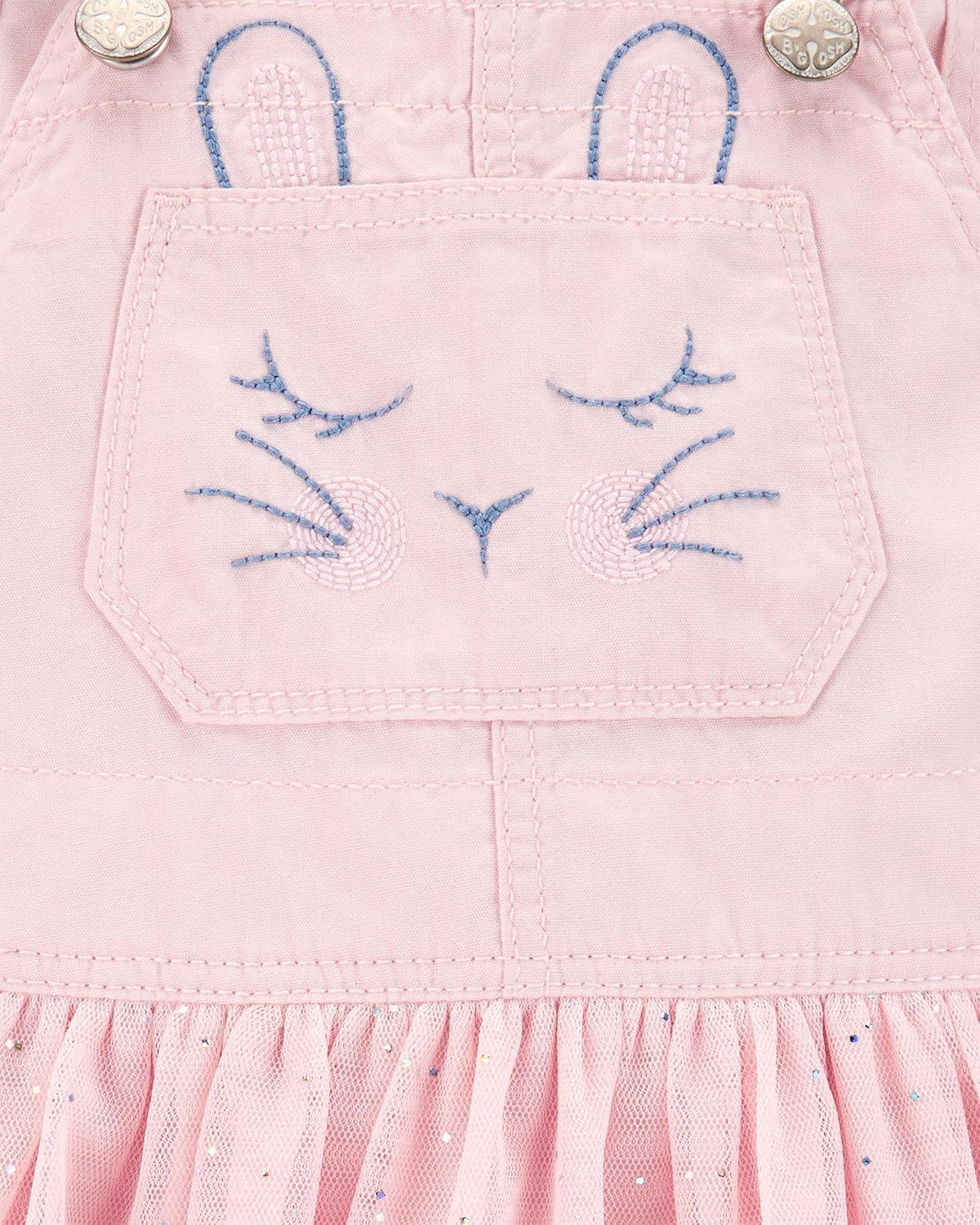 imageOshkosh Girls Worlds Best OverallsPink Bunny Wbo