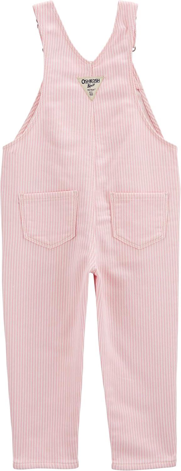 imageOshkosh Girls Worlds Best OverallsPink Hickory Stripe