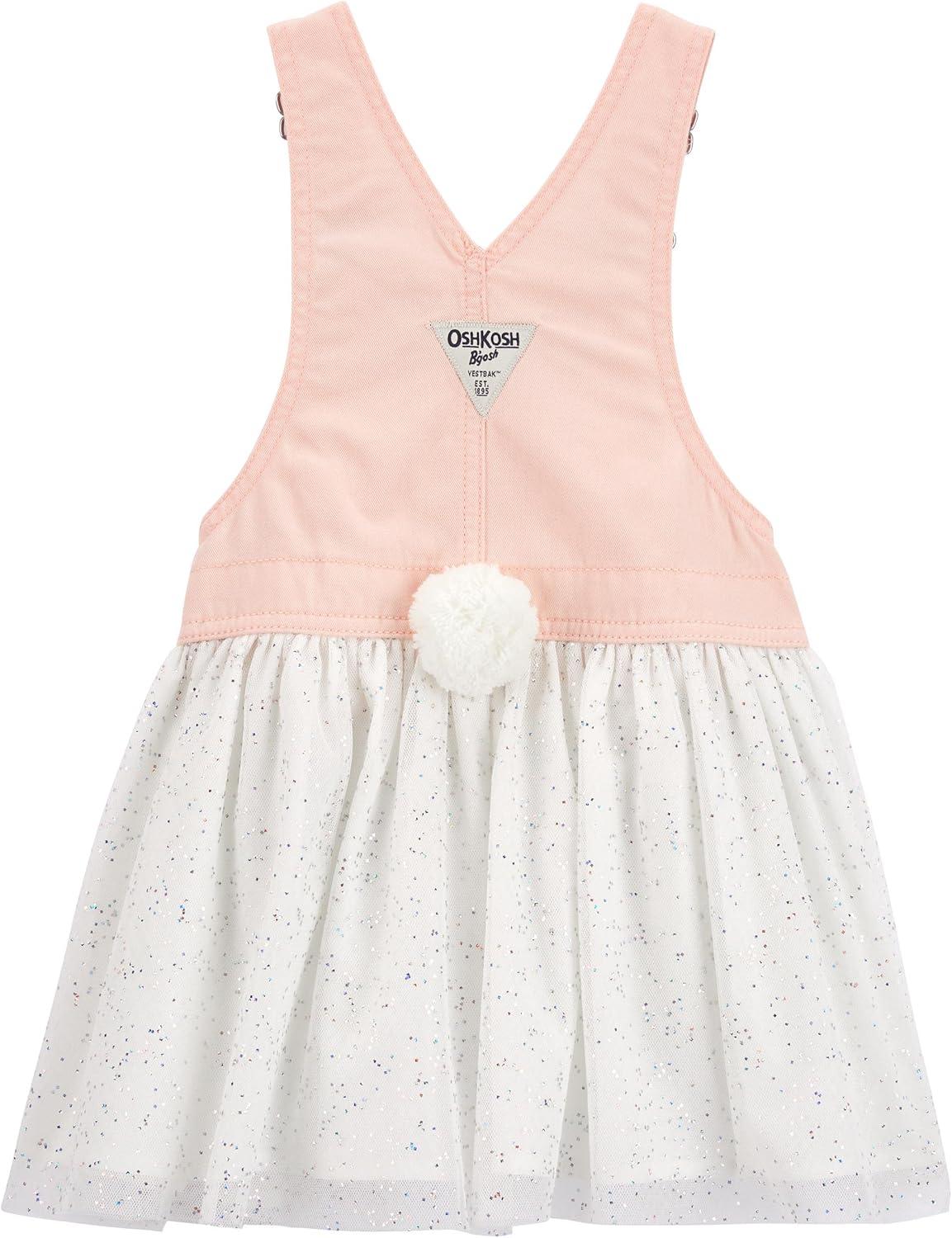 imageOshkosh Girls Worlds Best OverallsPink Ruffle Bunny