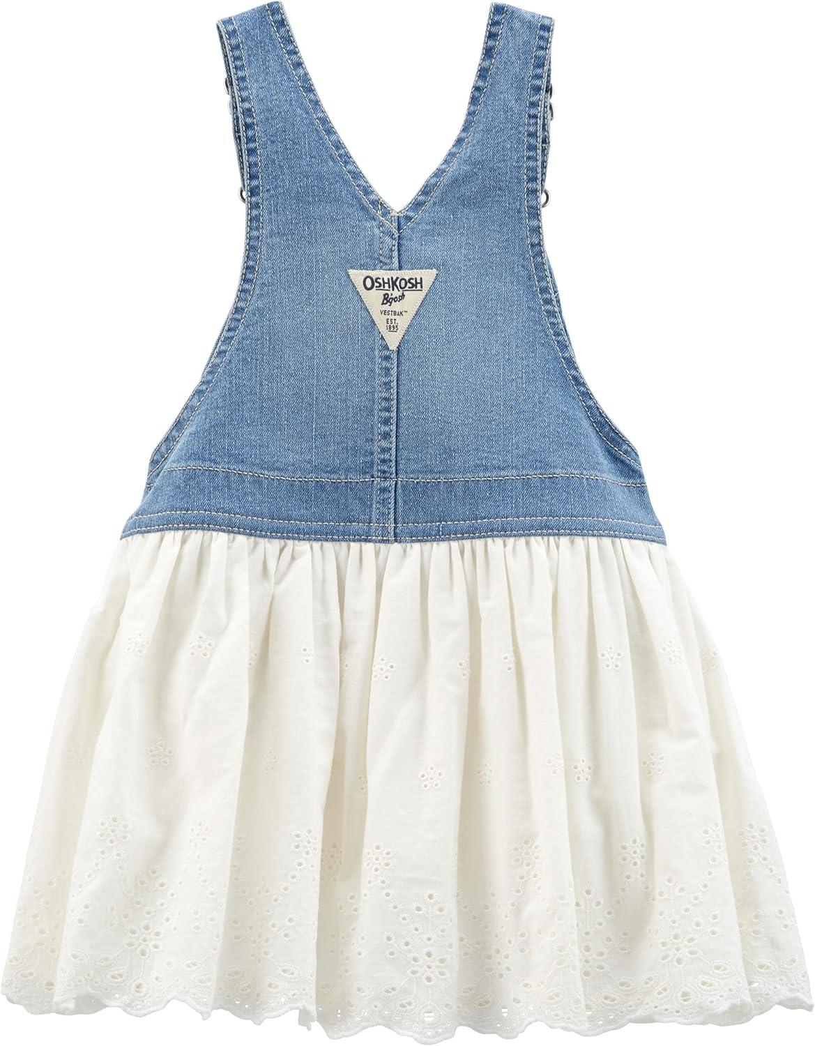 imageOshkosh Girls Worlds Best OverallsWhite Eyelet Wash