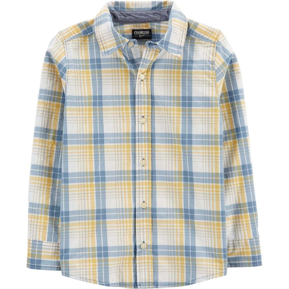 imageOSHKOSH BGOSH Boys Long Sleeve Woven Buttonfront ShirtDandy Lion Plaid