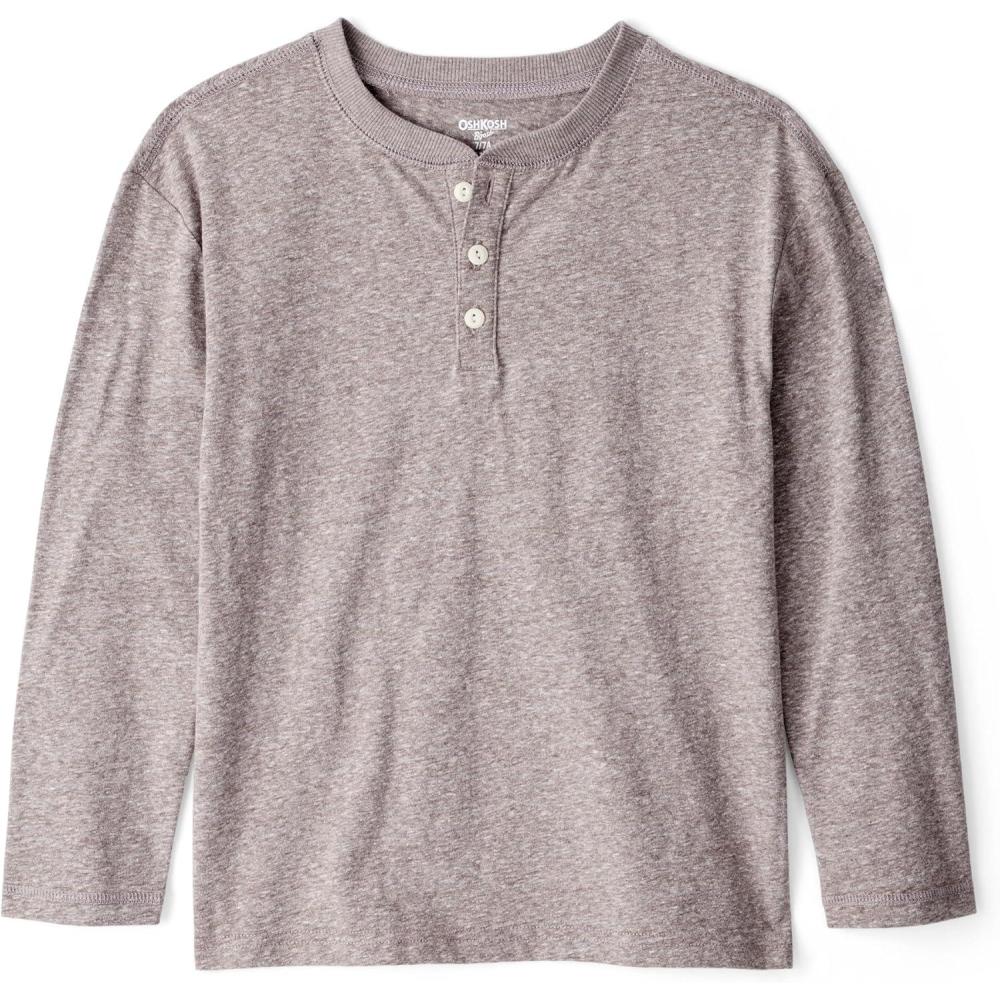 imageOSHKOSH BGOSH Boys LongSleeve Raglan HenleyBrown