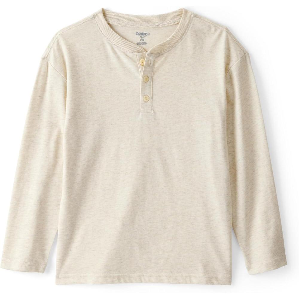 imageOSHKOSH BGOSH Boys LongSleeve Raglan HenleyCream